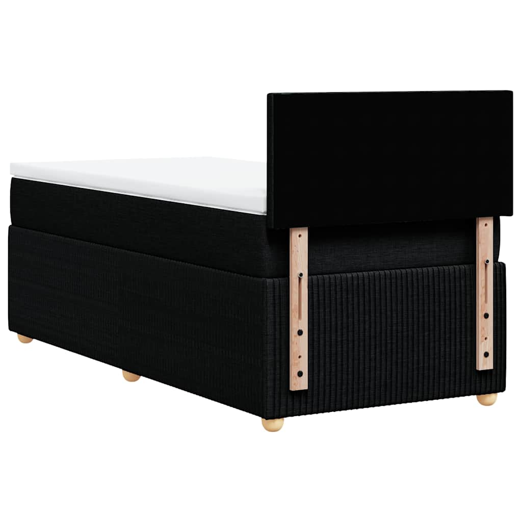 Giroletto a Molle con Materasso Nero 90x190 cm in Tessuto