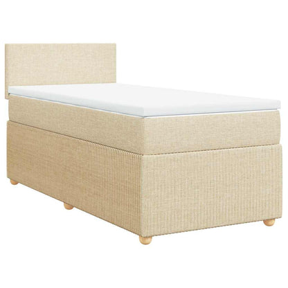 Giroletto a Molle con Materasso Crema 90x190 cm in Tessuto