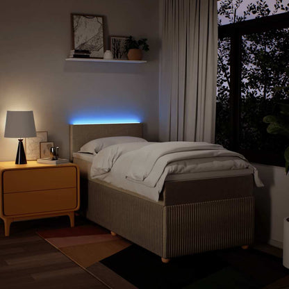 Giroletto a Molle con Materasso Crema 90x190 cm in Tessuto - homemem39