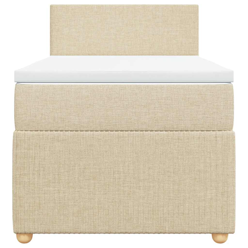 Giroletto a Molle con Materasso Crema 90x190 cm in Tessuto