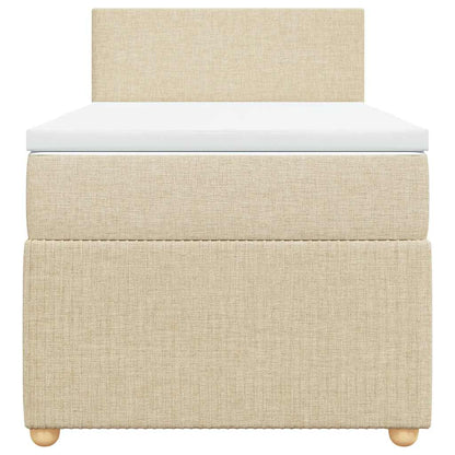 Giroletto a Molle con Materasso Crema 90x190 cm in Tessuto