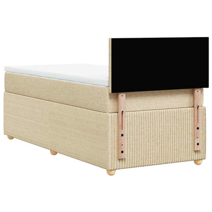 Giroletto a Molle con Materasso Crema 90x190 cm in Tessuto