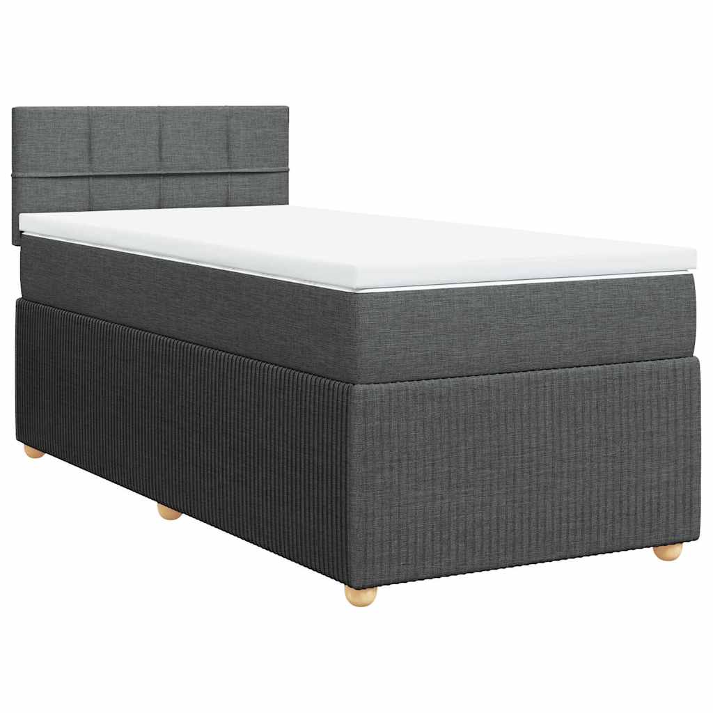 Giroletto a Molle con Materasso Grigio Scuro 90x190 cm Tessuto