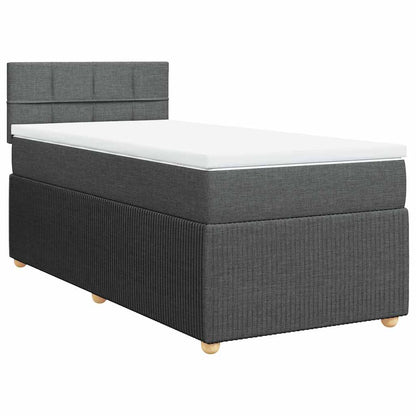 Giroletto a Molle con Materasso Grigio Scuro 90x190 cm Tessuto