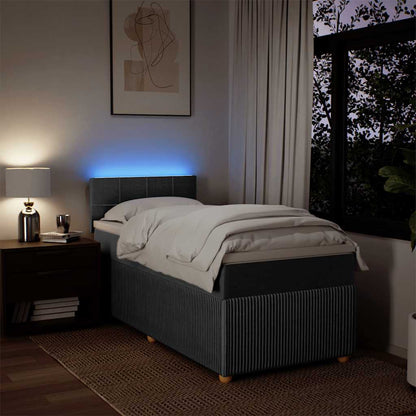 Giroletto a Molle con Materasso Grigio Scuro 90x190 cm Tessuto - homemem39