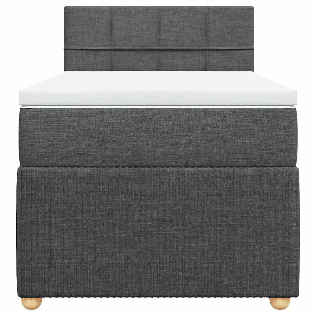 Giroletto a Molle con Materasso Grigio Scuro 90x190 cm Tessuto