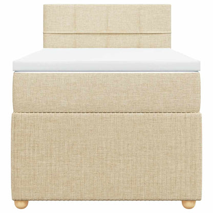 Giroletto a Molle con Materasso Crema 90x190 cm in Tessuto