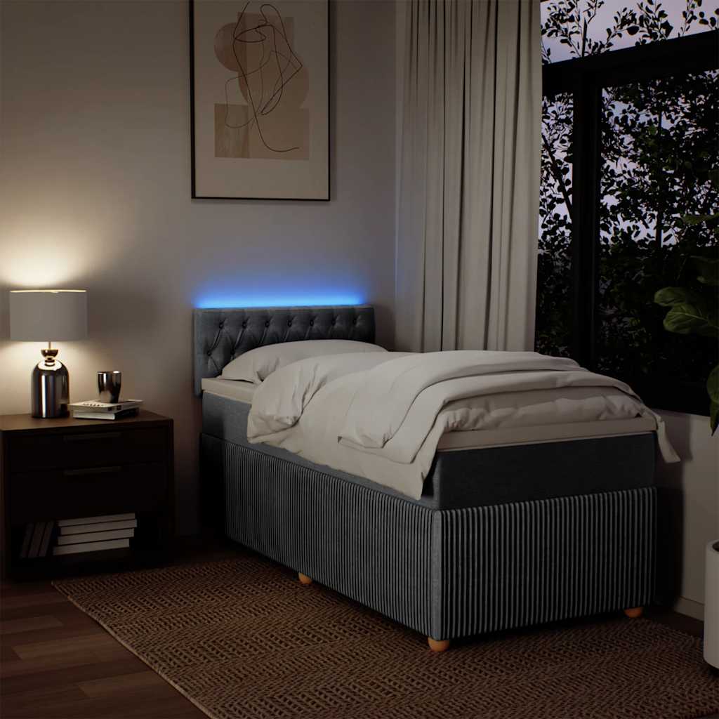 Giroletto a Molle con Materasso Grigio Chiaro 90x190 cm Tessuto - homemem39