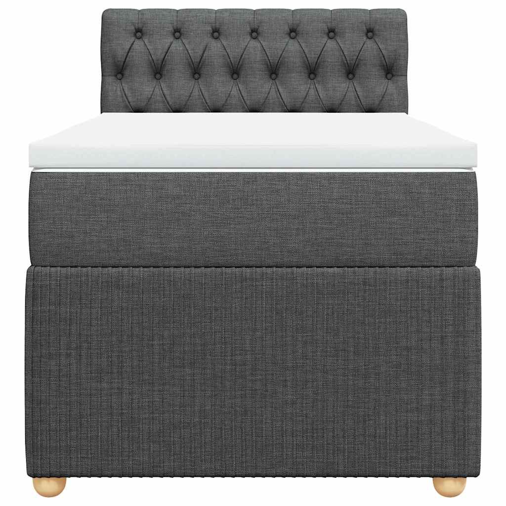 Giroletto a Molle con Materasso Grigio Scuro 90x190 cm Tessuto