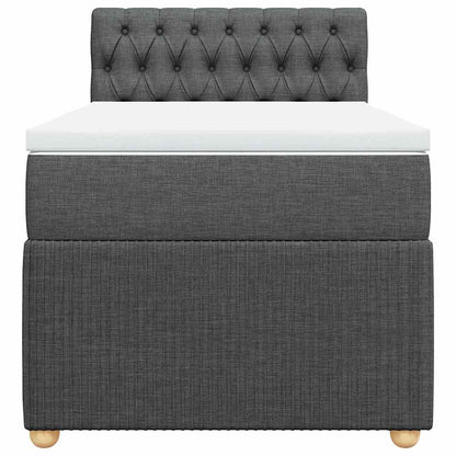 Giroletto a Molle con Materasso Grigio Scuro 90x190 cm Tessuto