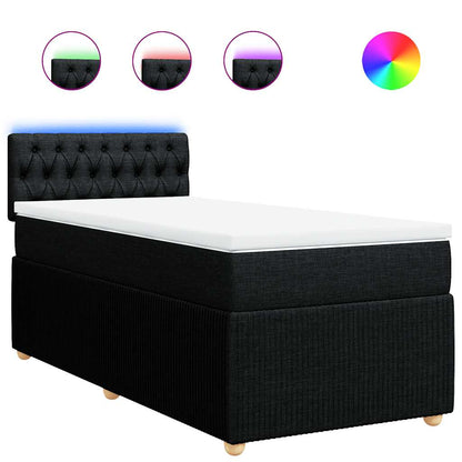 Giroletto a Molle con Materasso Nero 90x190 cm in Tessuto