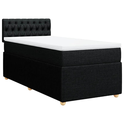 Giroletto a Molle con Materasso Nero 90x190 cm in Tessuto