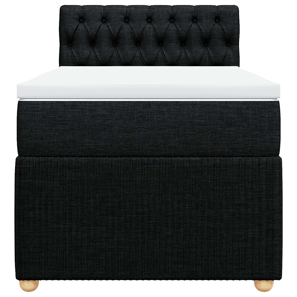 Giroletto a Molle con Materasso Nero 90x190 cm in Tessuto