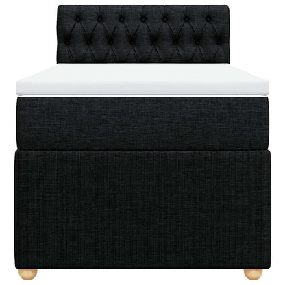 Giroletto a Molle con Materasso Nero 90x190 cm in Tessuto