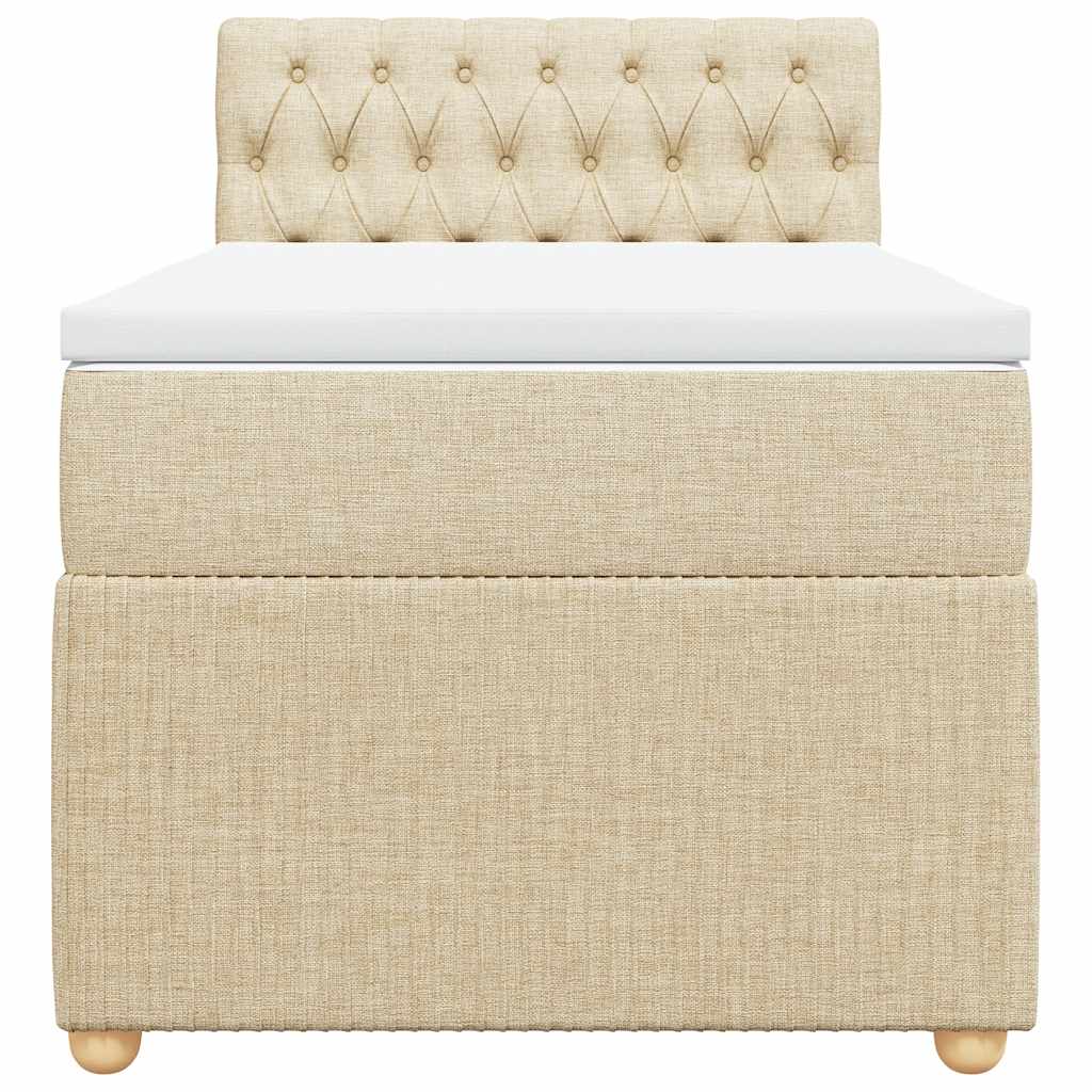 Giroletto a Molle con Materasso Crema 90x190 cm in Tessuto - homemem39