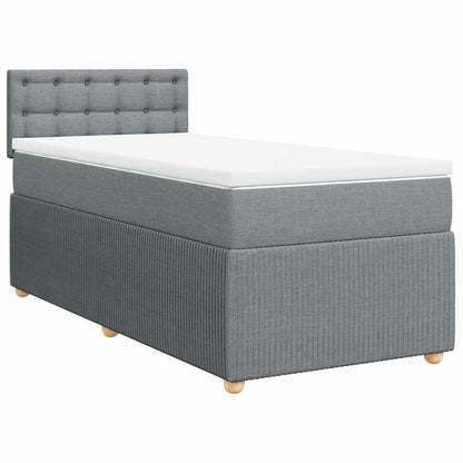 Giroletto a Molle con Materasso Grigio Chiaro 90x190 cm Tessuto