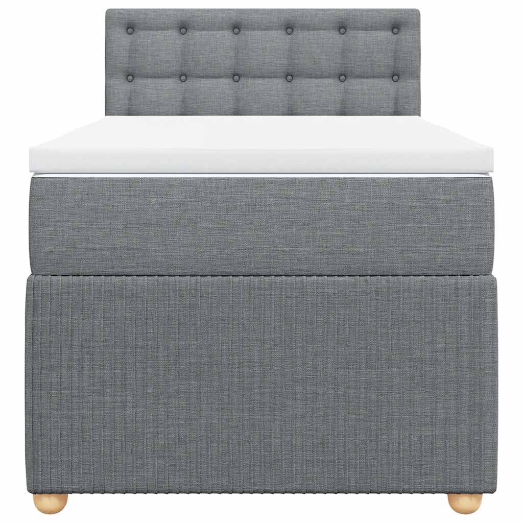 Giroletto a Molle con Materasso Grigio Chiaro 90x190 cm Tessuto