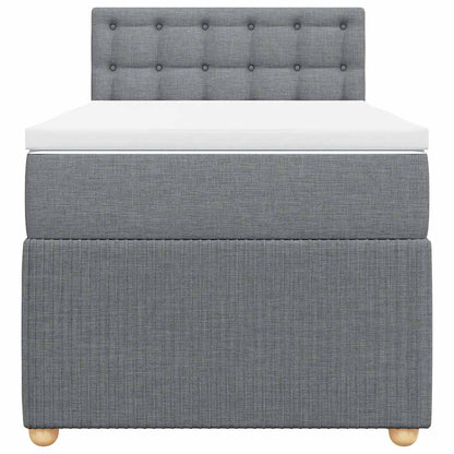 Giroletto a Molle con Materasso Grigio Chiaro 90x190 cm Tessuto