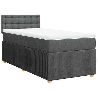 Giroletto a Molle con Materasso Grigio Scuro 90x190 cm Tessuto