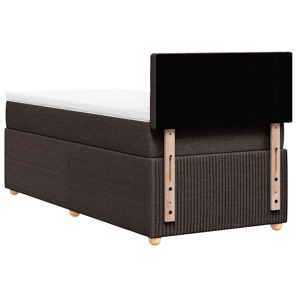 Giroletto a Molle con Materasso Marrone Scuro 90x190cm Tessuto | homemem39
