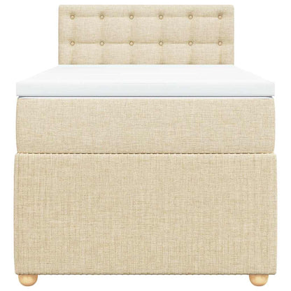 Giroletto a Molle con Materasso Crema 90x190 cm in Tessuto - homemem39