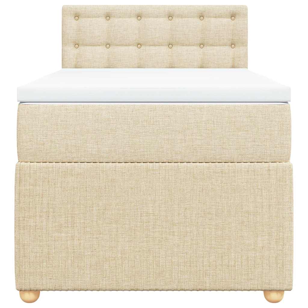 Giroletto a Molle con Materasso Crema 90x190 cm in Tessuto