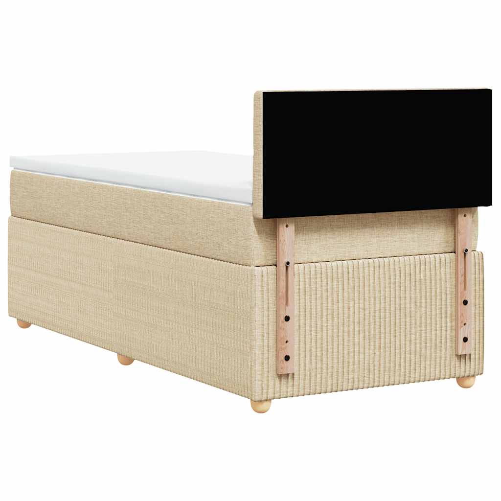 Giroletto a Molle con Materasso Crema 90x190 cm in Tessuto