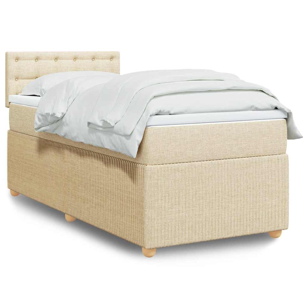 Giroletto a Molle con Materasso Crema 90x190 cm in Tessuto