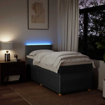 Giroletto a Molle con Materasso Grigio Scuro 90x200 cm Tessuto - homemem39