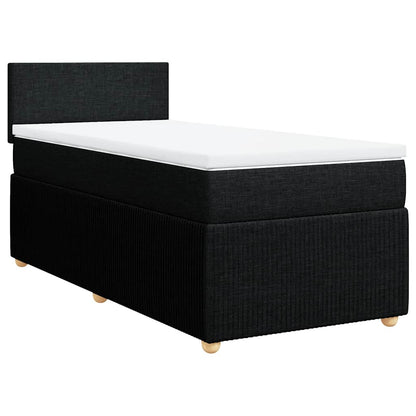 Giroletto a Molle con Materasso Nero 90x200 cm in Tessuto