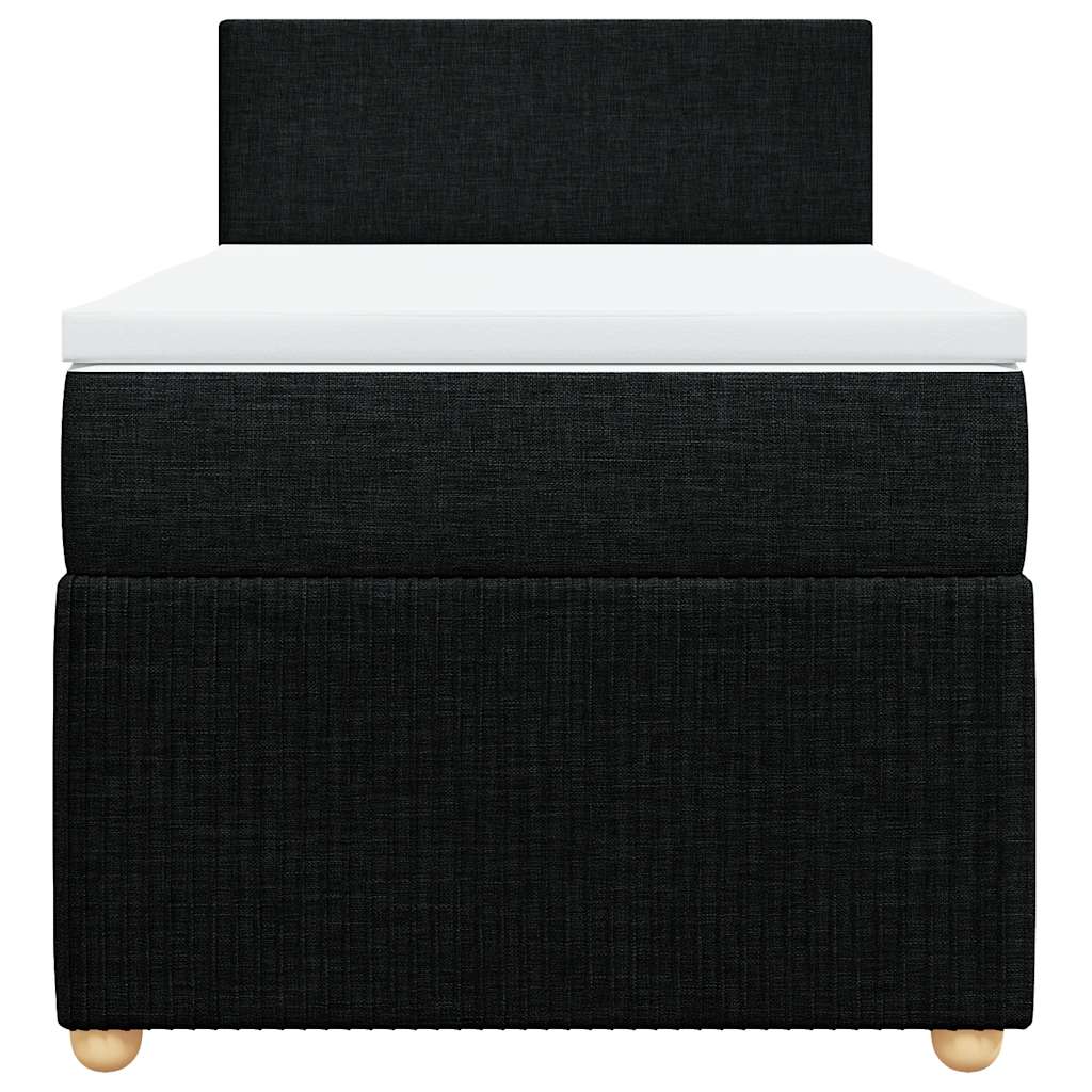 Giroletto a Molle con Materasso Nero 90x200 cm in Tessuto