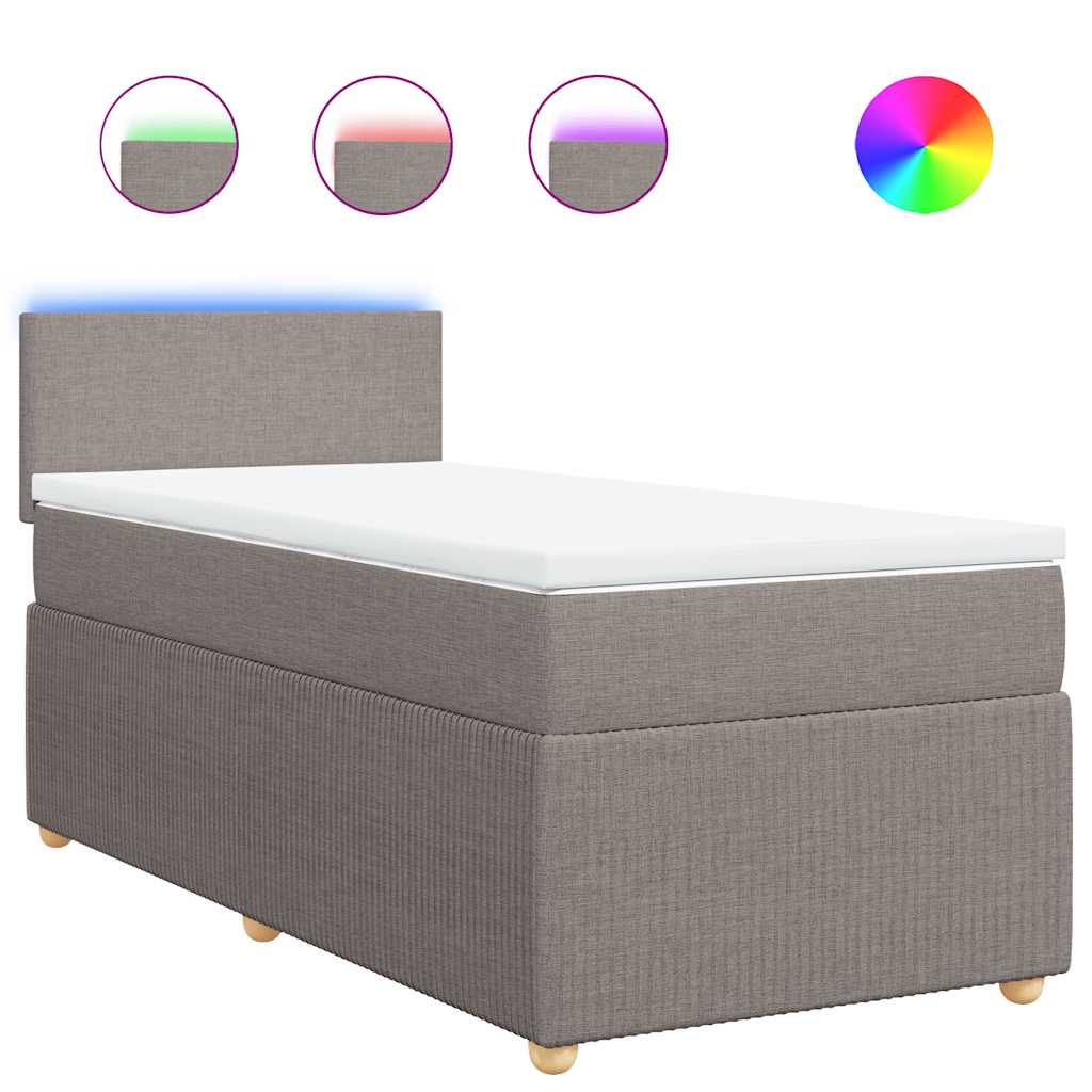 Giroletto a Molle con Materasso Tortora 90x200 cm inTessuto