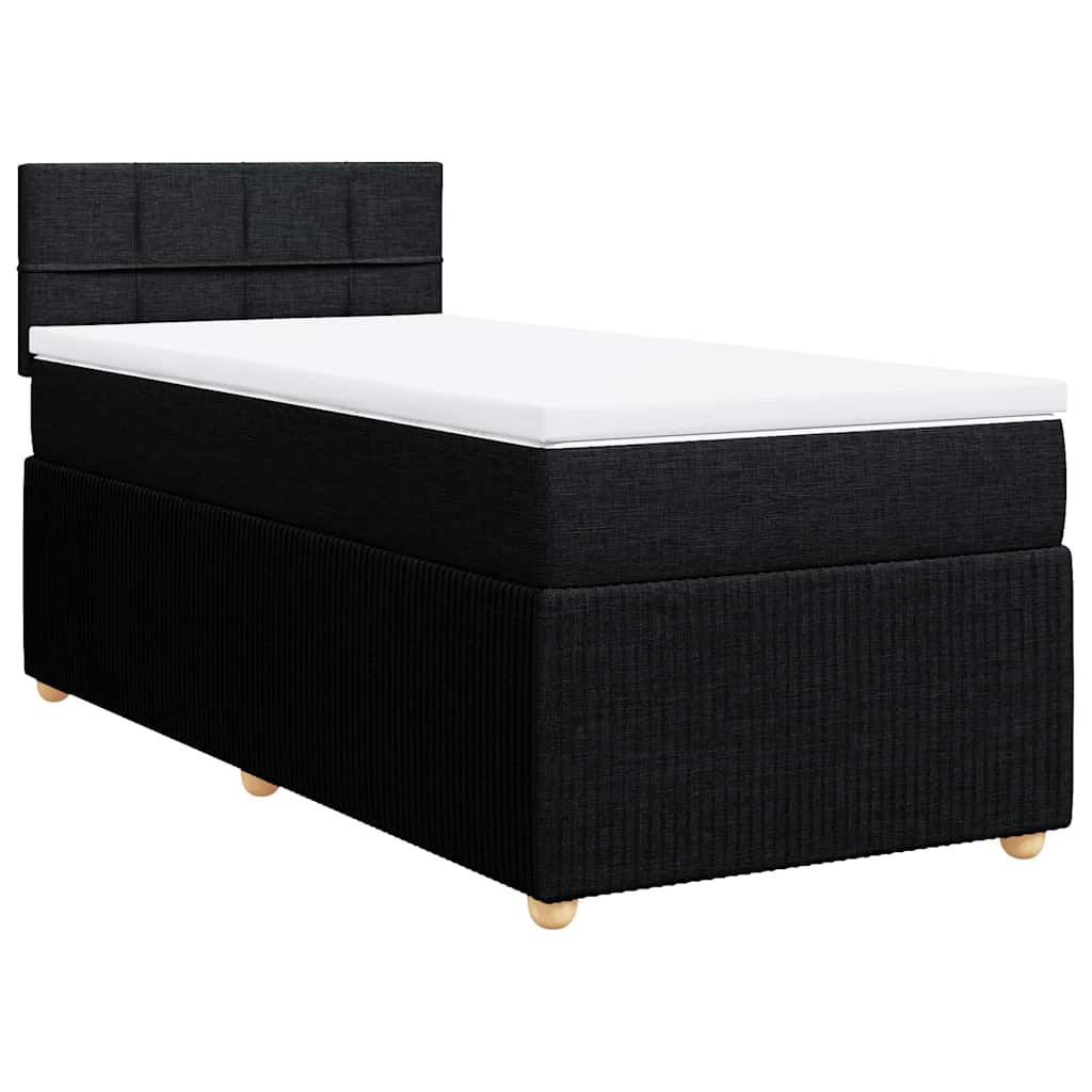 Giroletto a Molle con Materasso Nero 90x200 cm in Tessuto