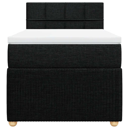 Giroletto a Molle con Materasso Nero 90x200 cm in Tessuto