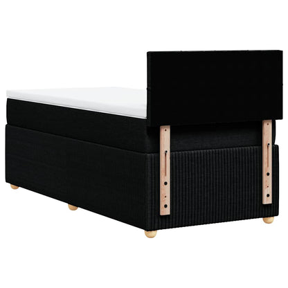 Giroletto a Molle con Materasso Nero 90x200 cm in Tessuto
