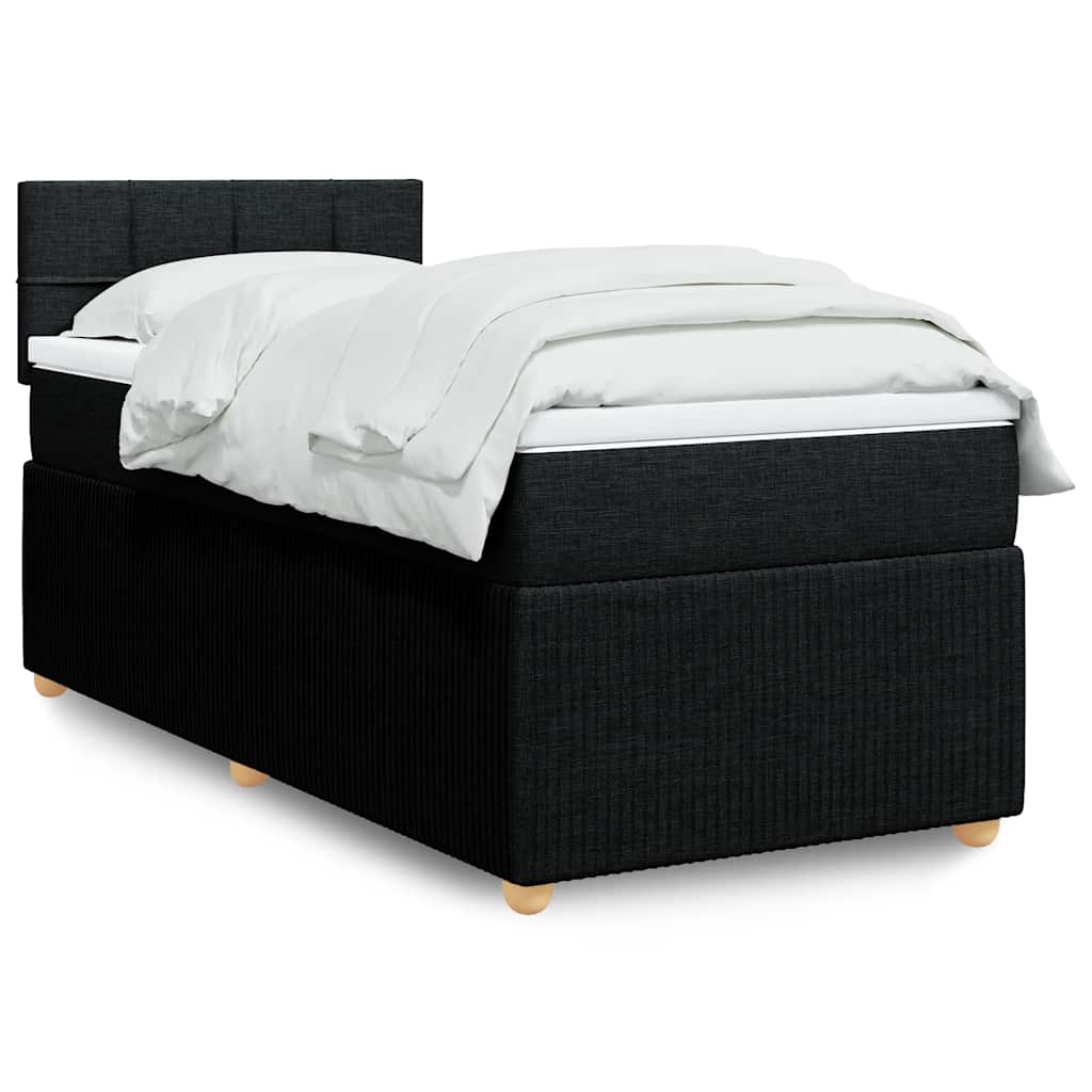 Giroletto a Molle con Materasso Nero 90x200 cm in Tessuto
