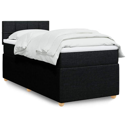 Giroletto a Molle con Materasso Nero 90x200 cm in Tessuto