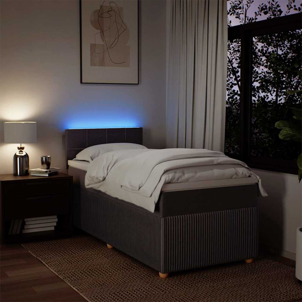 Giroletto a Molle con Materasso Marrone Scuro 90x200 cm Tessuto - homemem39