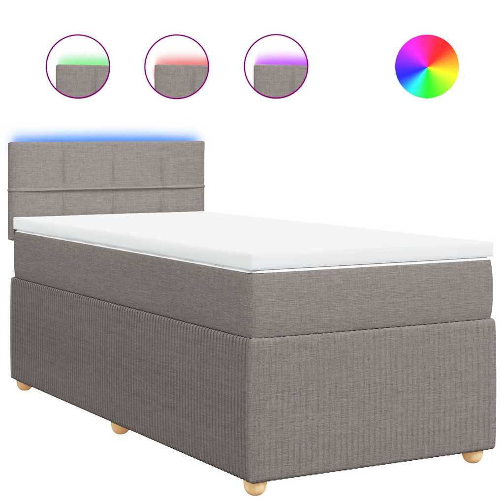 Giroletto a Molle con Materasso Tortora 90x200 cm inTessuto | homemem39