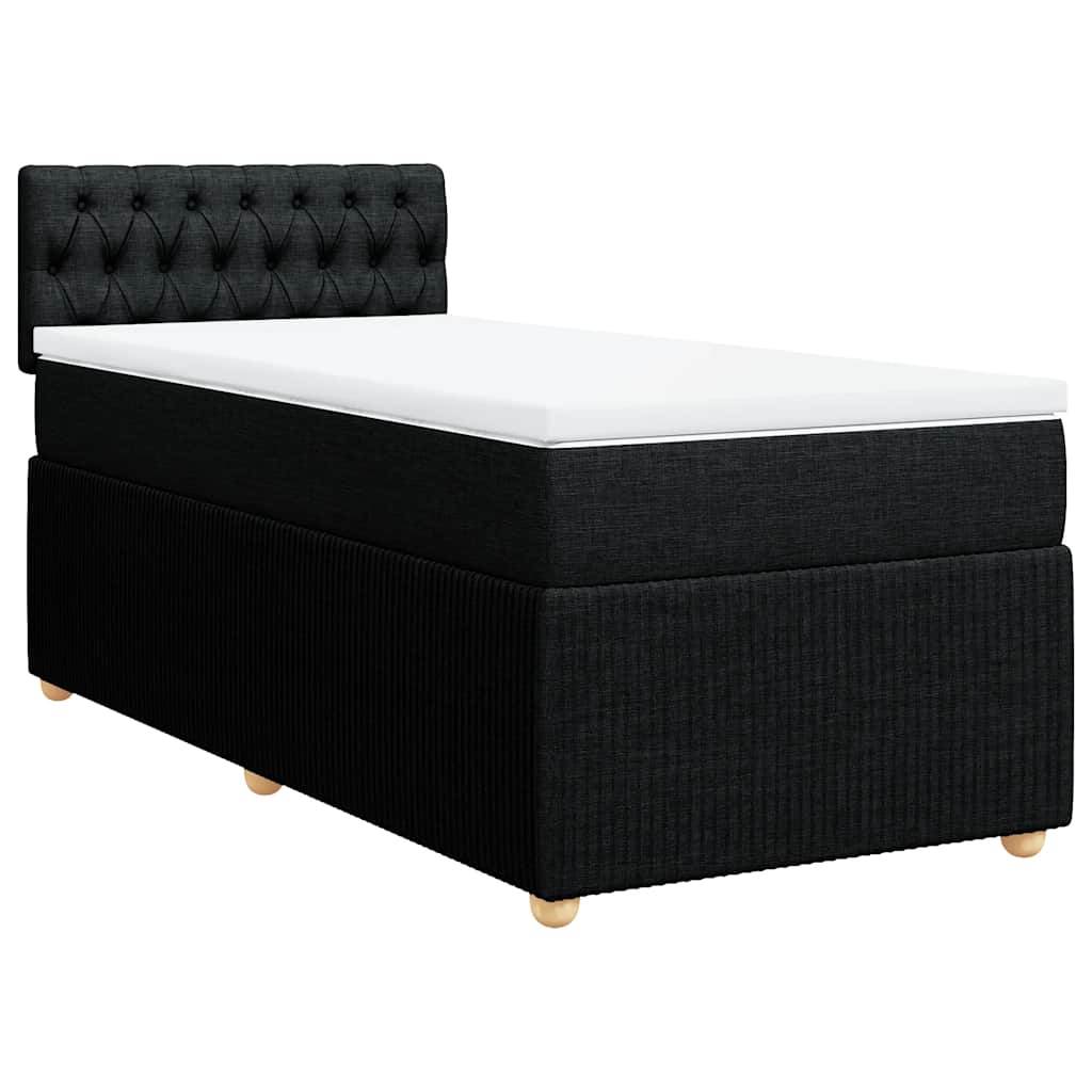 Giroletto a Molle con Materasso Nero 90x200 cm in Tessuto
