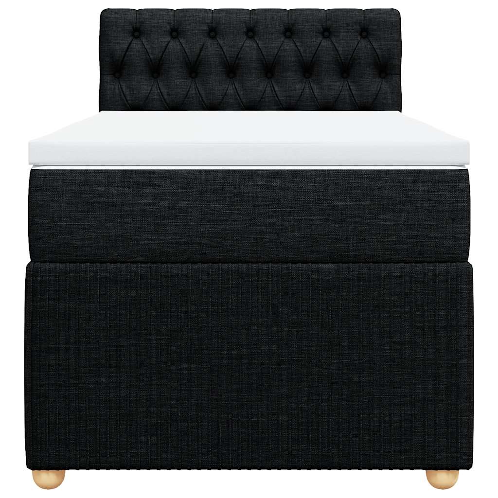 Giroletto a Molle con Materasso Nero 90x200 cm in Tessuto