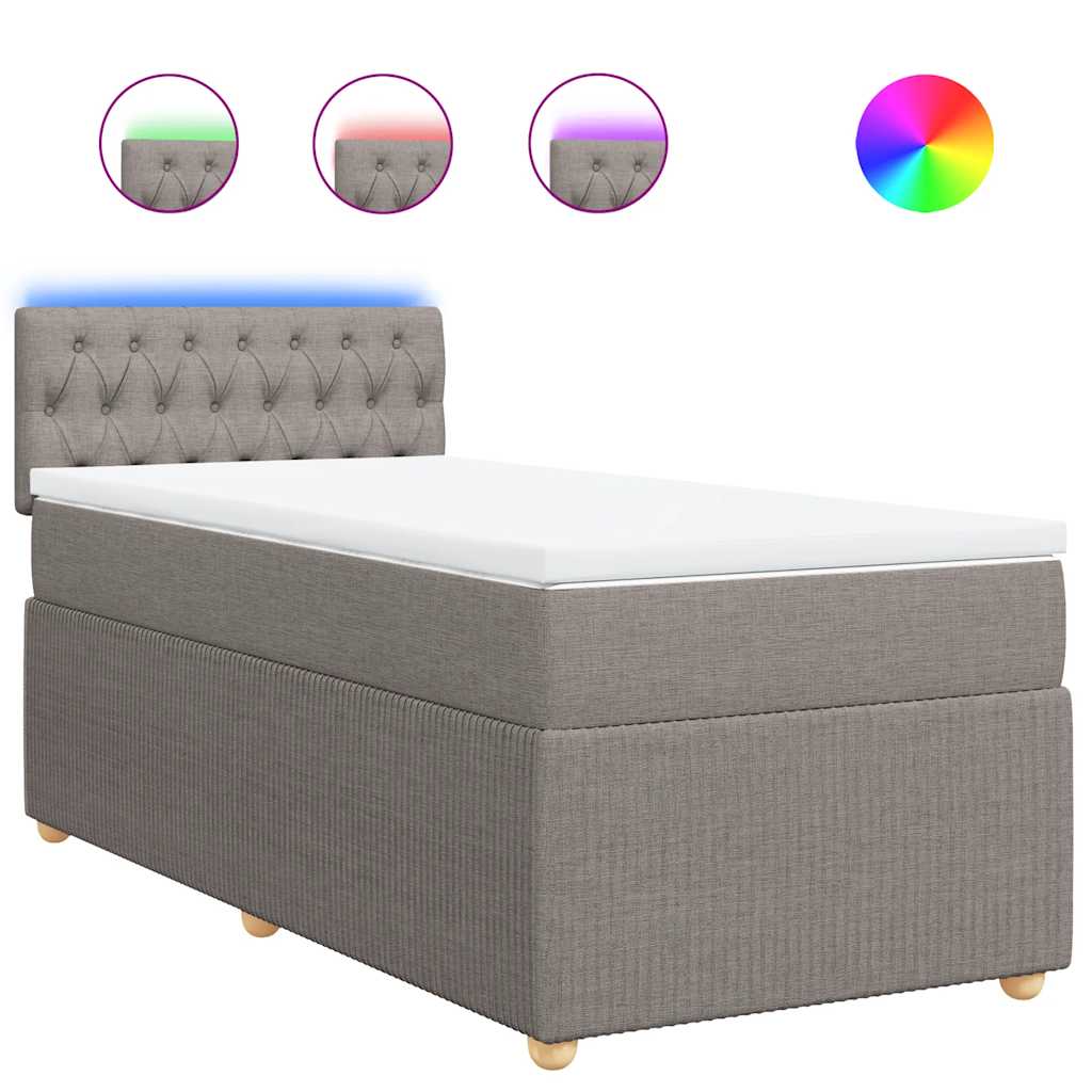 Giroletto a Molle con Materasso Tortora 90x200 cm inTessuto | homemem39
