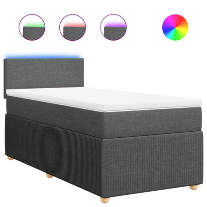 Giroletto a Molle con Materasso Grigio Scuro 100x200 cm Tessuto | homemem39