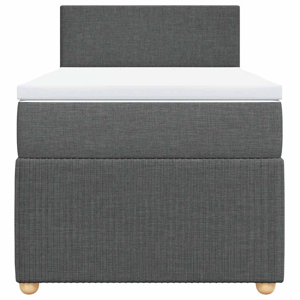 Giroletto a Molle con Materasso Grigio Scuro 100x200 cm Tessuto | homemem39