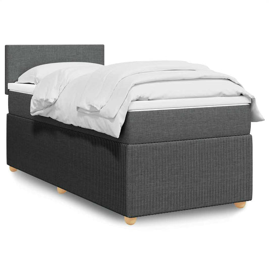 Giroletto a Molle con Materasso Grigio Scuro 100x200 cm Tessuto | homemem39