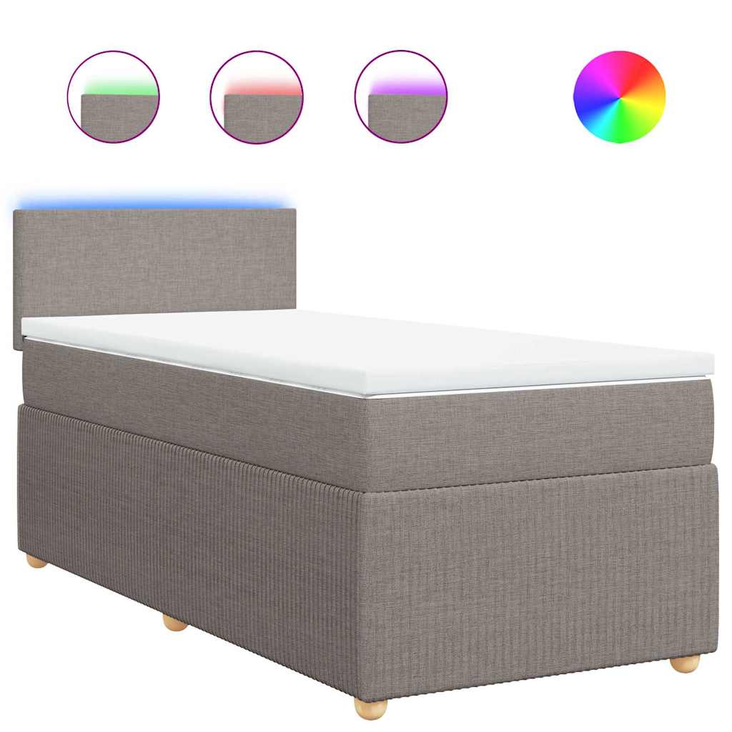 Giroletto a Molle con Materasso Tortora 100x200 cm in Tessuto | homemem39