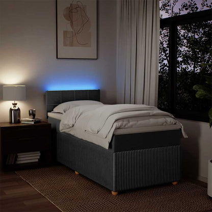 Giroletto a Molle con Materasso Grigio Scuro 100x200 cm Tessuto | homemem39