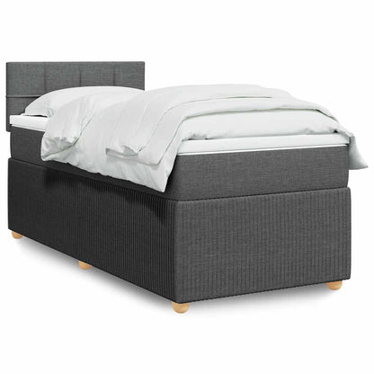 Giroletto a Molle con Materasso Grigio Scuro 100x200 cm Tessuto | homemem39