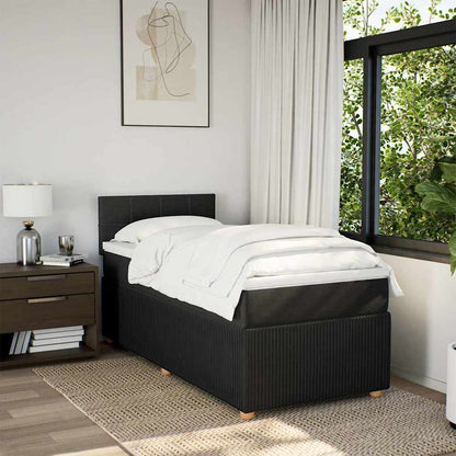 Giroletto a Molle con Materasso Nero 100x200 cm in Tessuto