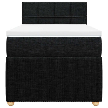 Giroletto a Molle con Materasso Nero 100x200 cm in Tessuto